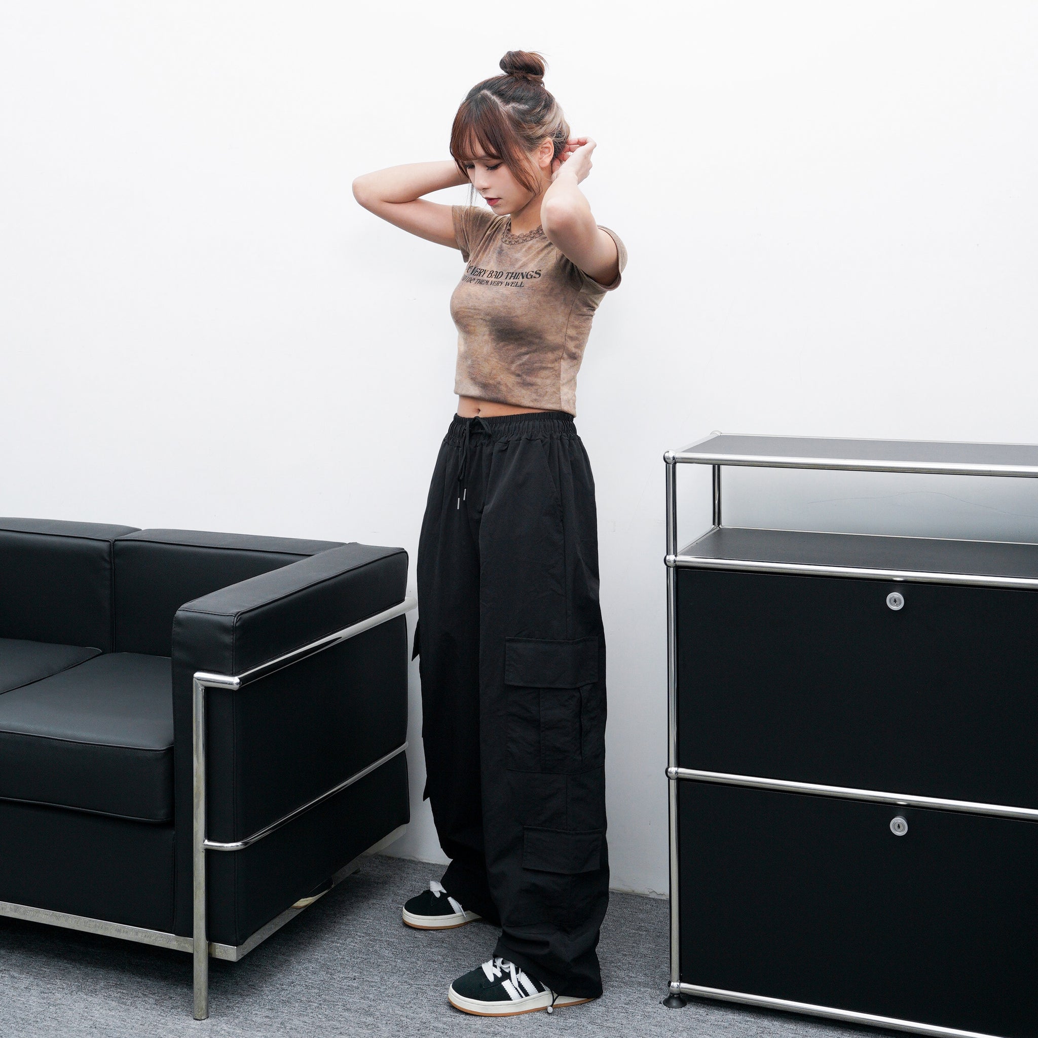 [UNISEX] MULTI CARGO NYLON PANTS/ 3色