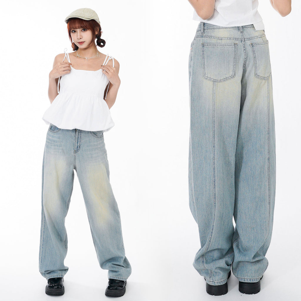 [SUMMER] LIGHT BLUE BACK SLIT DENIM PANTS/ 1色