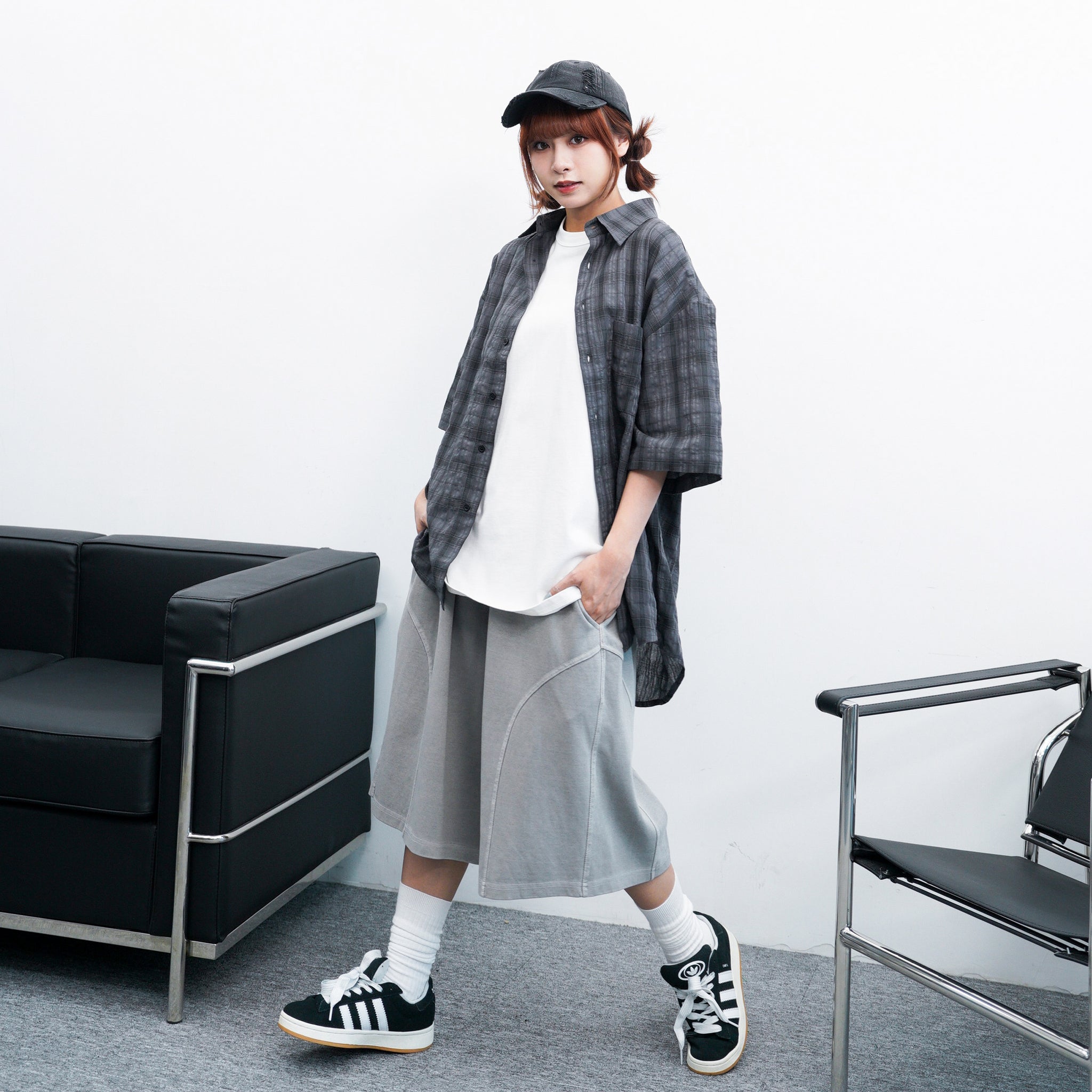 [UNISEX] 明車線BERMUDA COTTON PANTS/ 2色