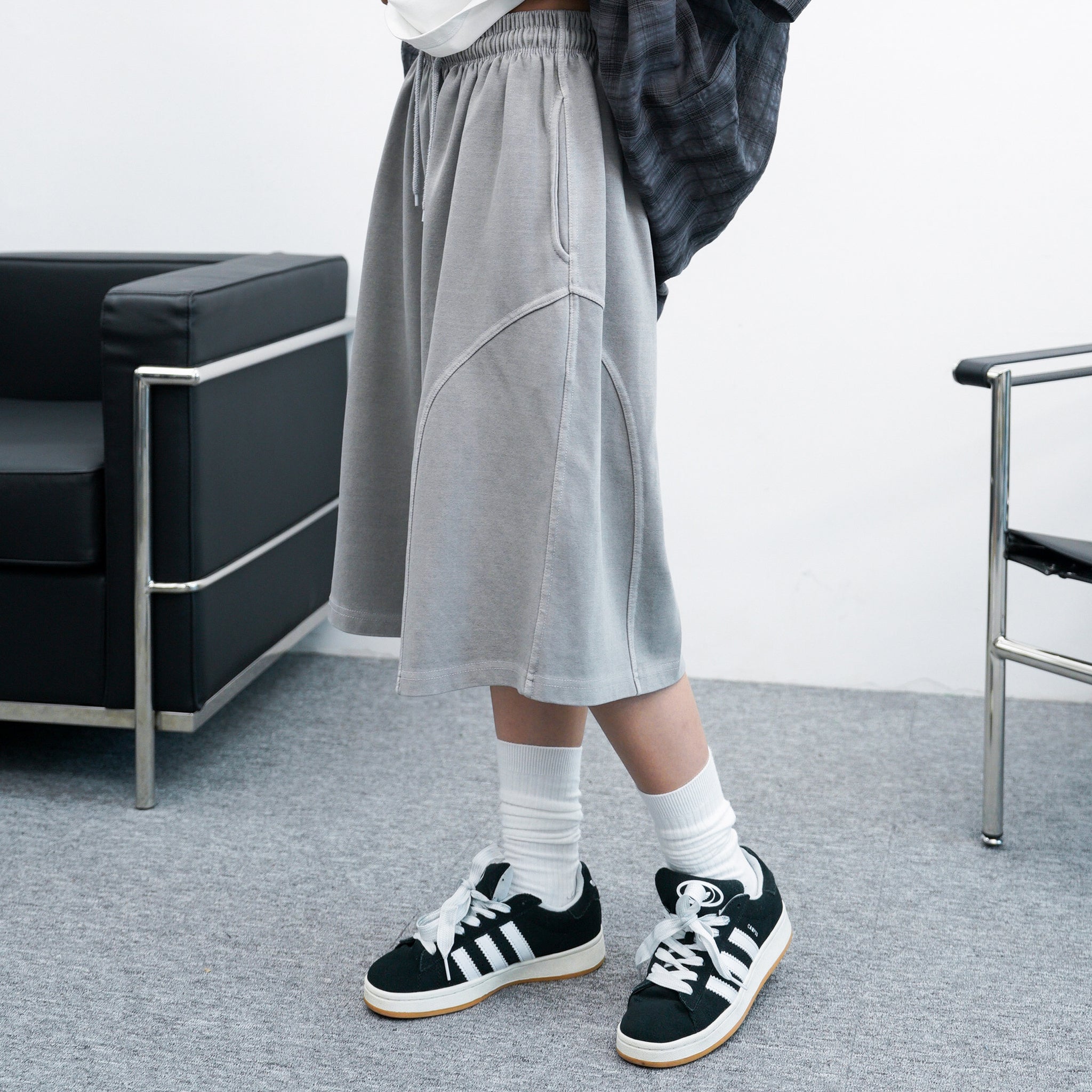 [UNISEX] 明車線BERMUDA COTTON PANTS/ 2色