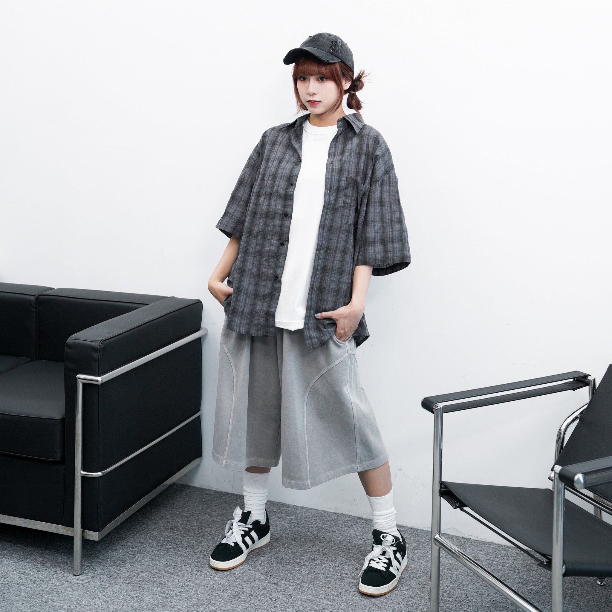 [UNISEX] 明車線BERMUDA COTTON PANTS/ 2色