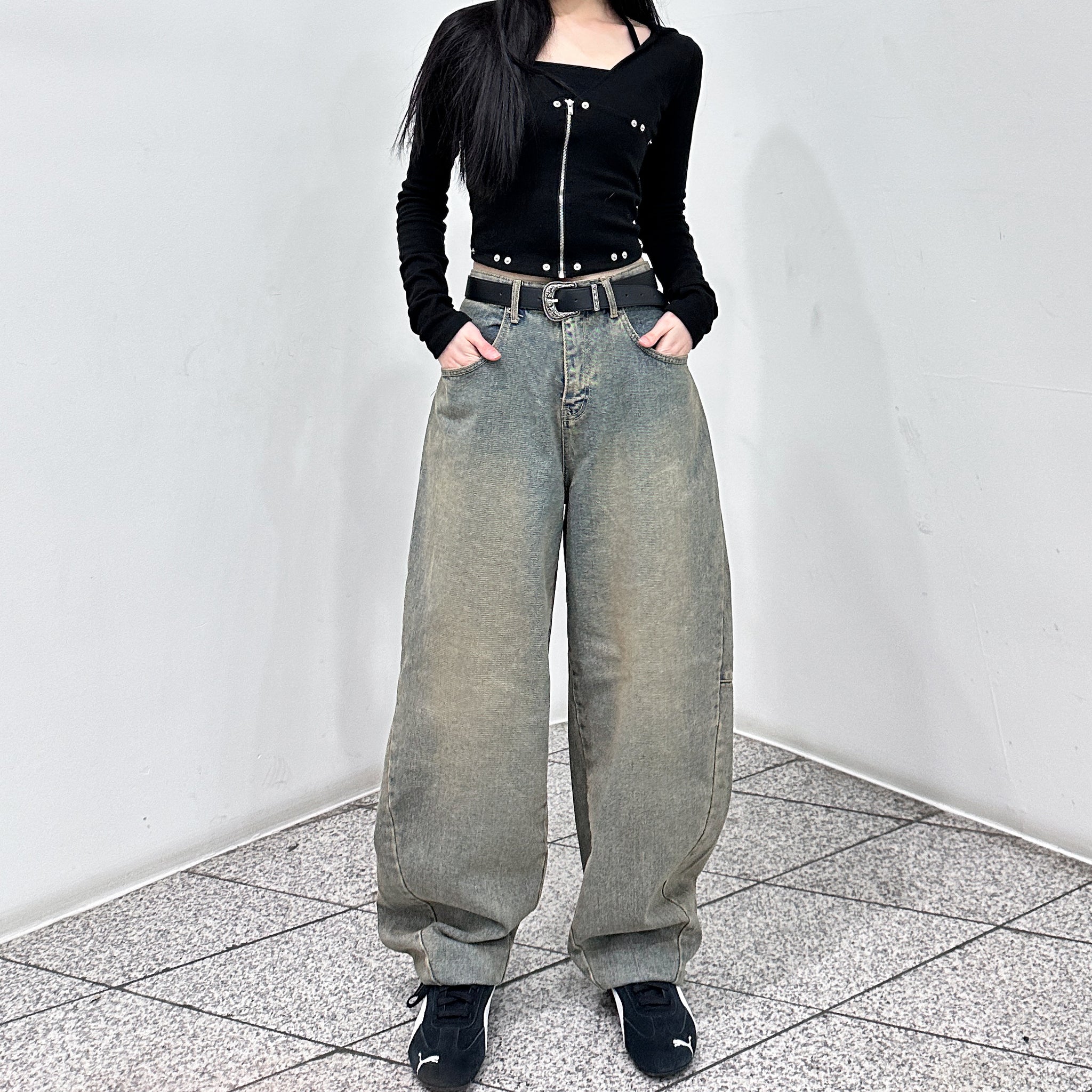 [BEST] VINTAGE BALLOON DENIM PANTS/ 2色