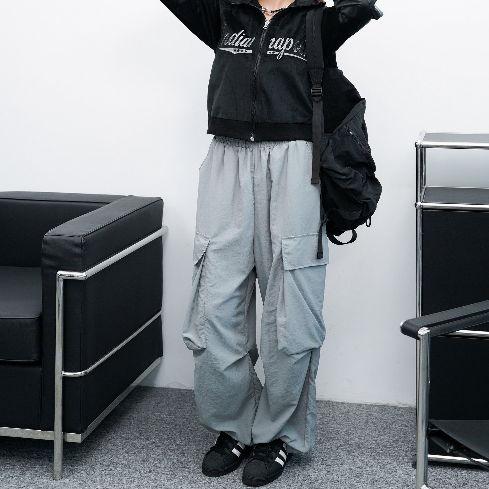 [UNISEX] SWAY BALLON CARGO NYLON PANTS/ 4色