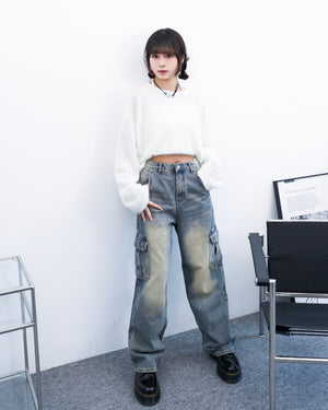 [細腰圍OK] MA BOY VINTAGE WASHED CARGO DENIM PANTS/ 1色