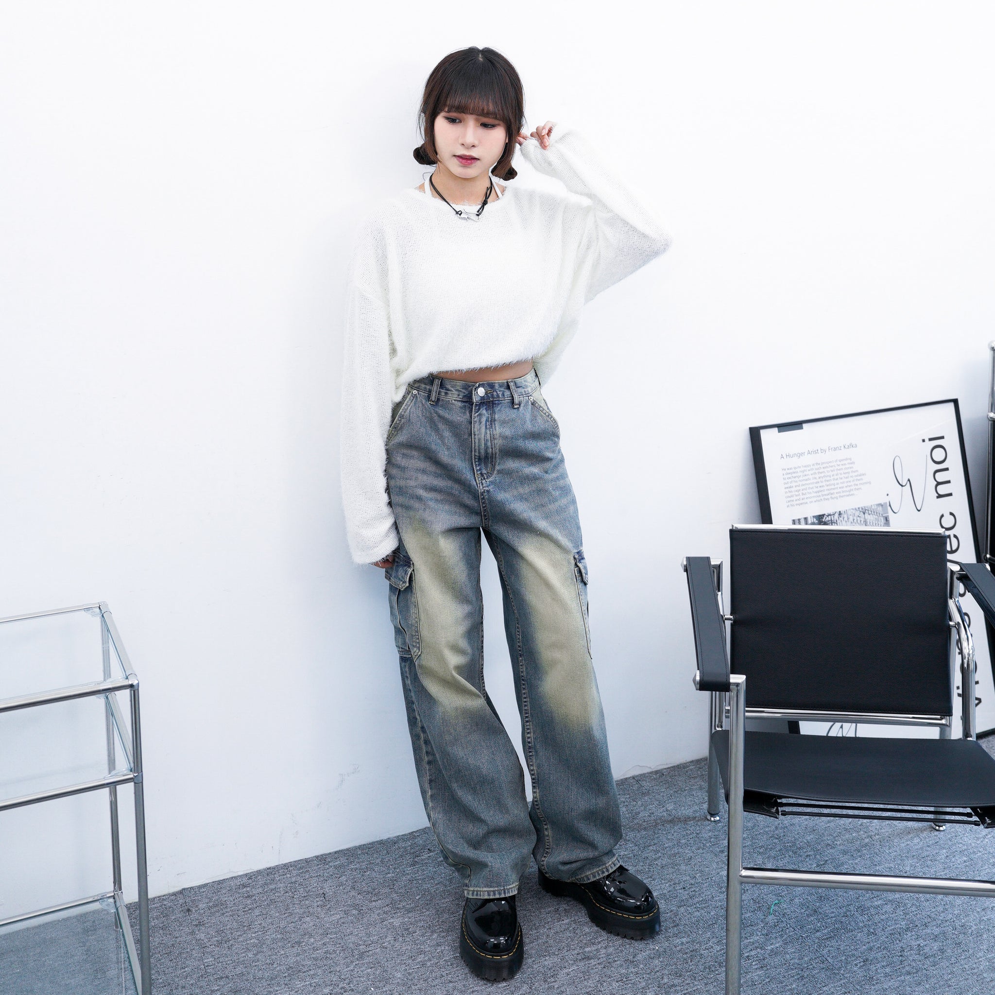 [細腰圍OK] MA BOY VINTAGE WASHED CARGO DENIM PANTS/ 1色