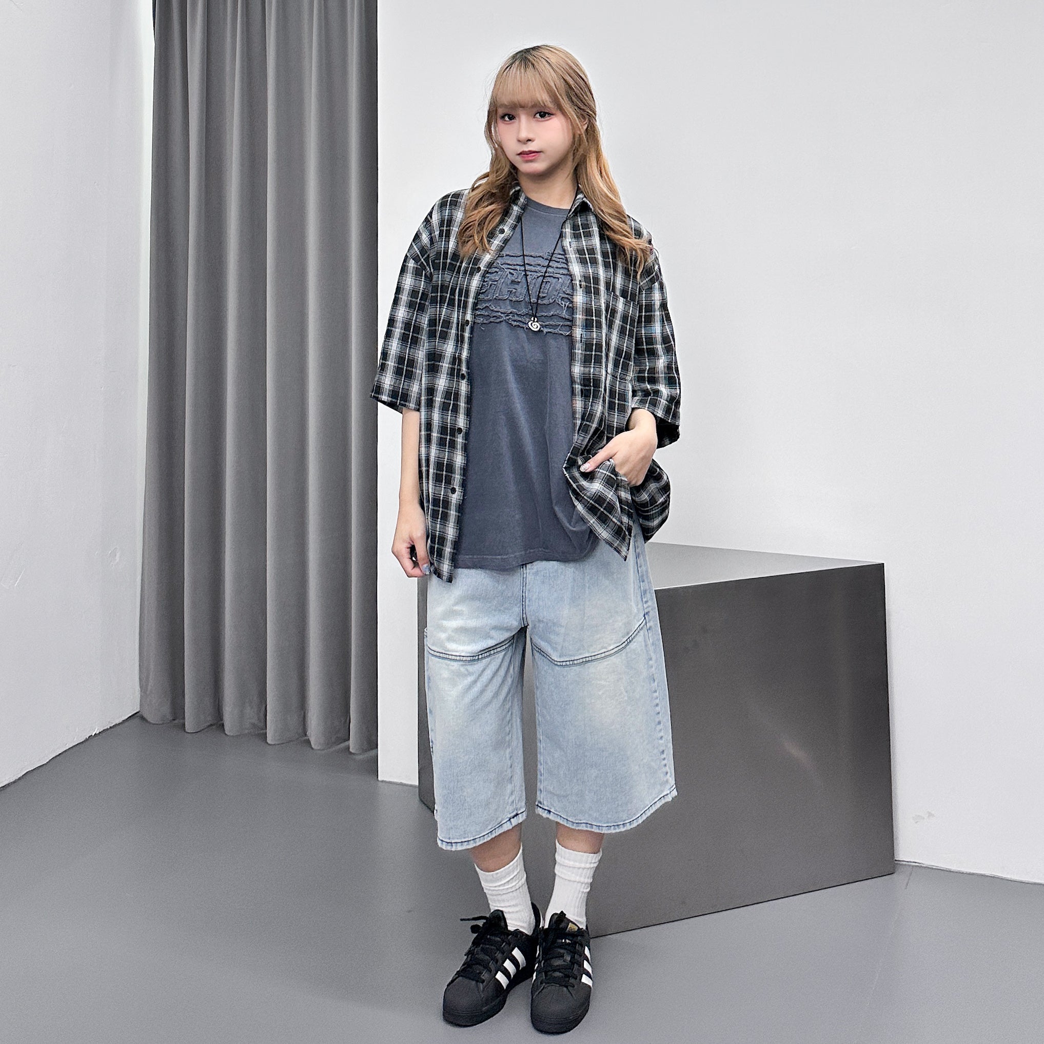 [UNISEX] BEST WEEKDAY LOOSE-FIT CHECKERED SHIRT/ 3色