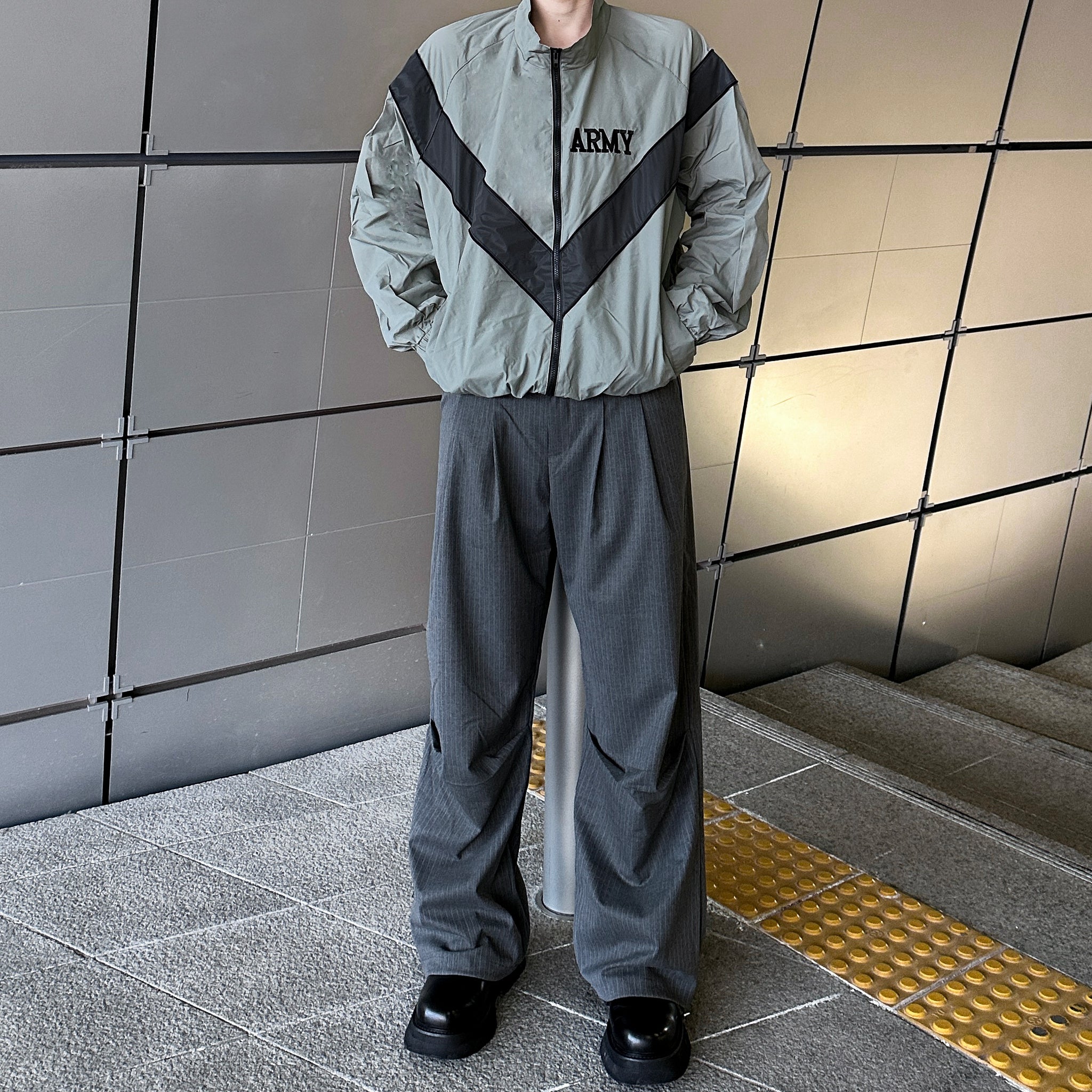 UNISEX OVERFIT ARMY NYLON JACKET/ 2色