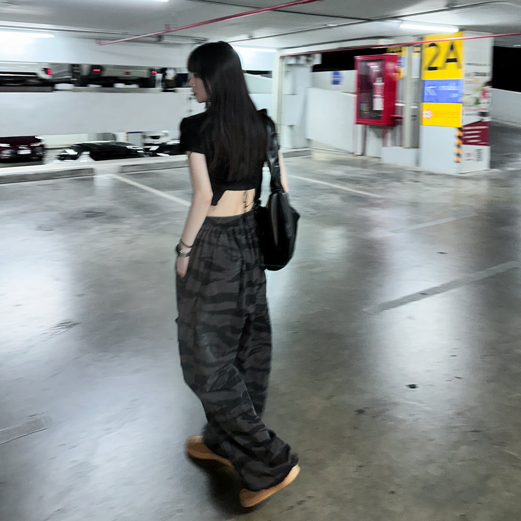 [UNISEX] 極高腰CAMOUFLAGE CARGO BANDING PANTS/ 1色