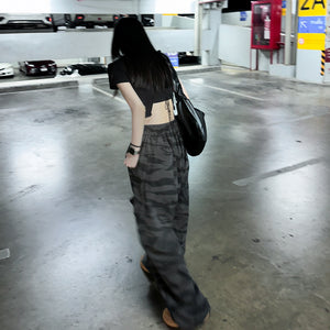 [UNISEX] 極高腰CAMOUFLAGE CARGO BANDING PANTS/ 1色