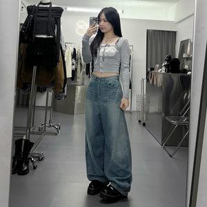 [BEST] 銀釘SLUB竹節棉輕盈薄款BALLOON DENIM PANTS/ 1色