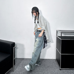 Vintage Washed Wide Denim Pants/ 1色