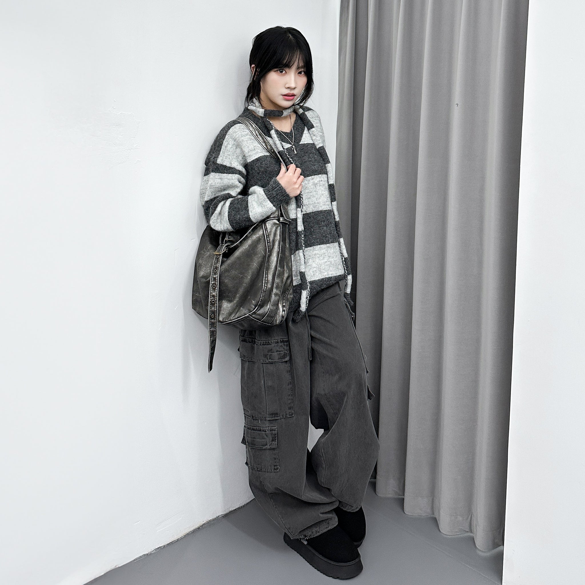 [UNISEX] Pigment Washed Multi Cargo Pants/ 2色