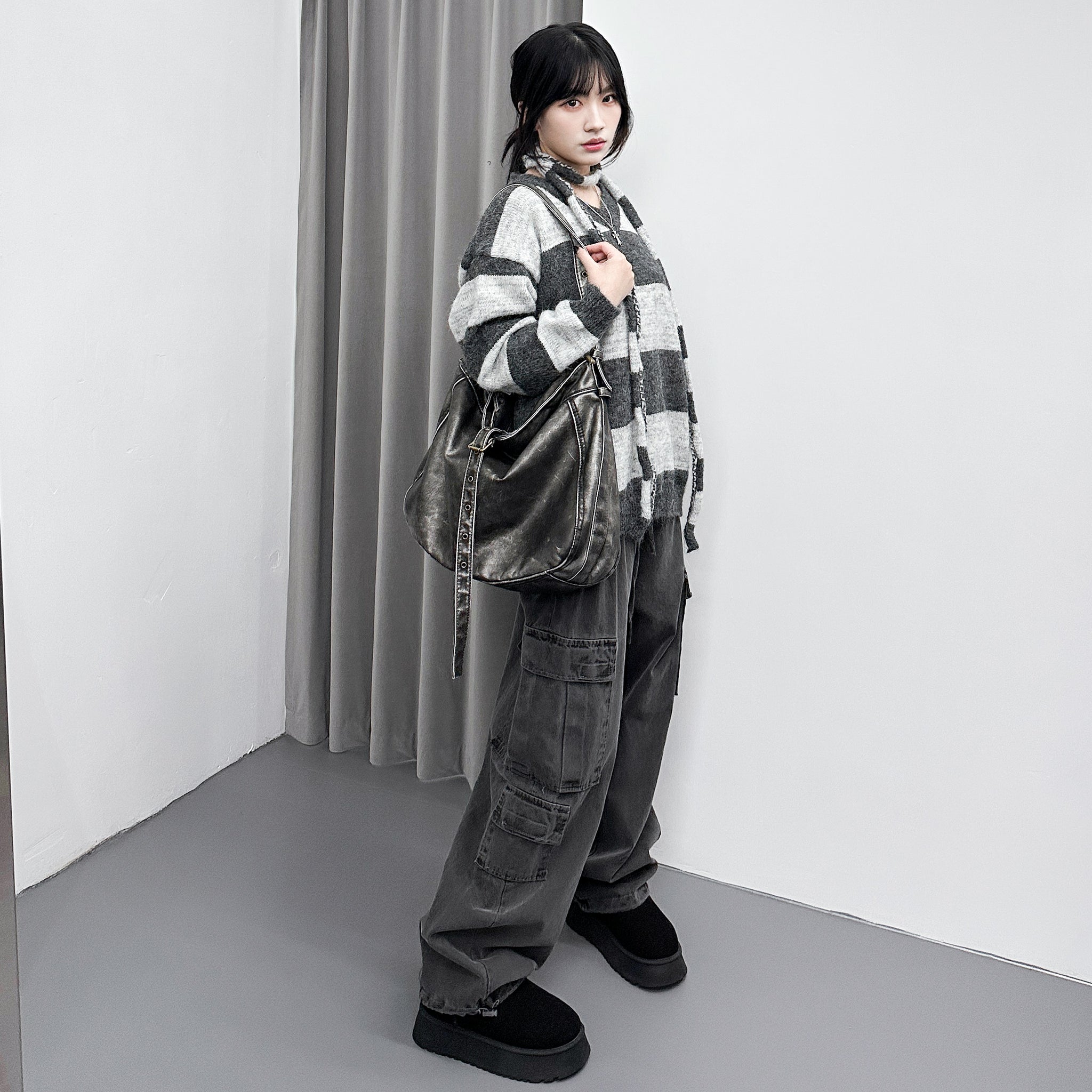 [UNISEX] Pigment Washed Multi Cargo Pants/ 2色