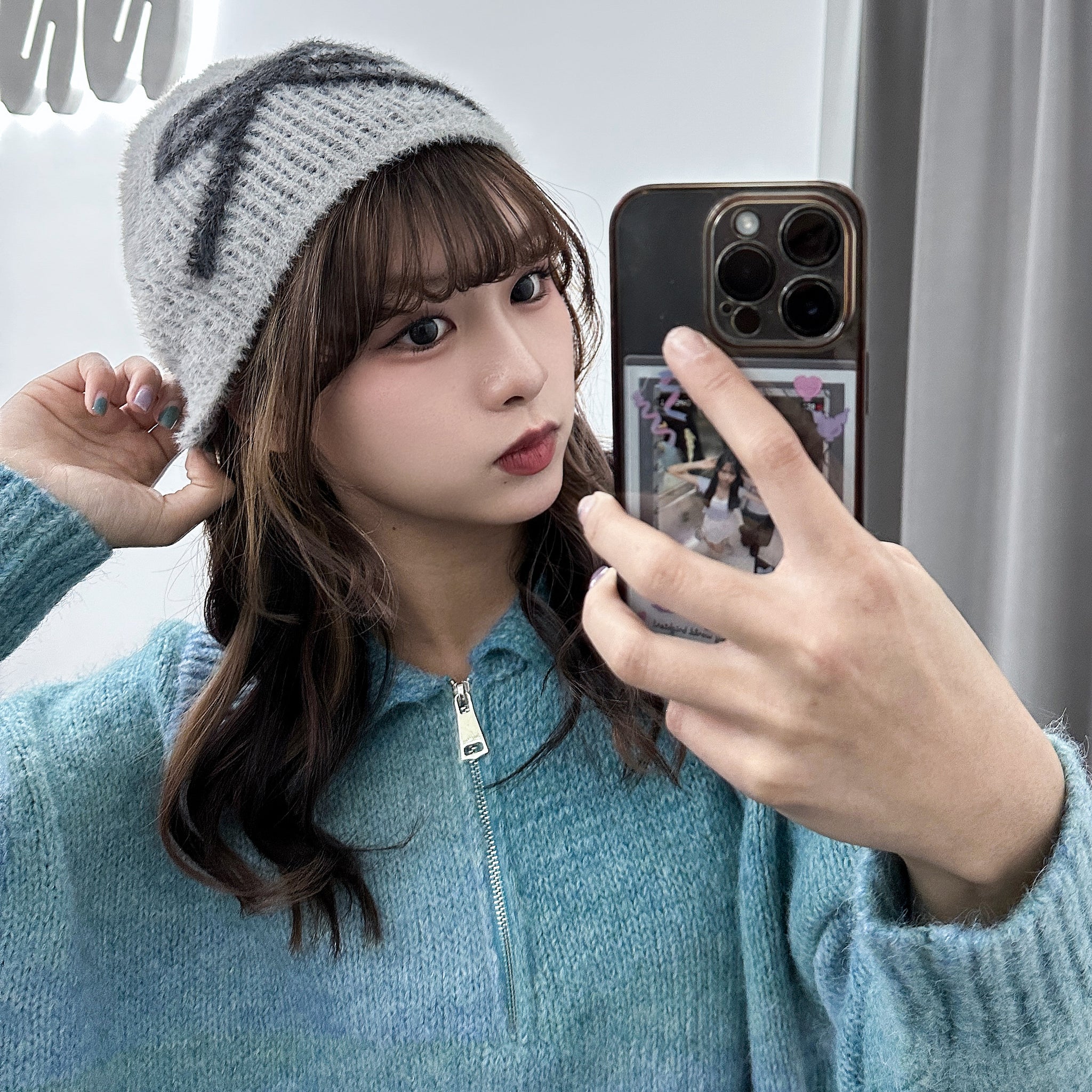 FLUFFY RIBBON BEANIE/ 2色