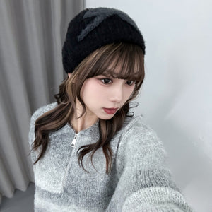 FLUFFY RIBBON BEANIE/ 2色