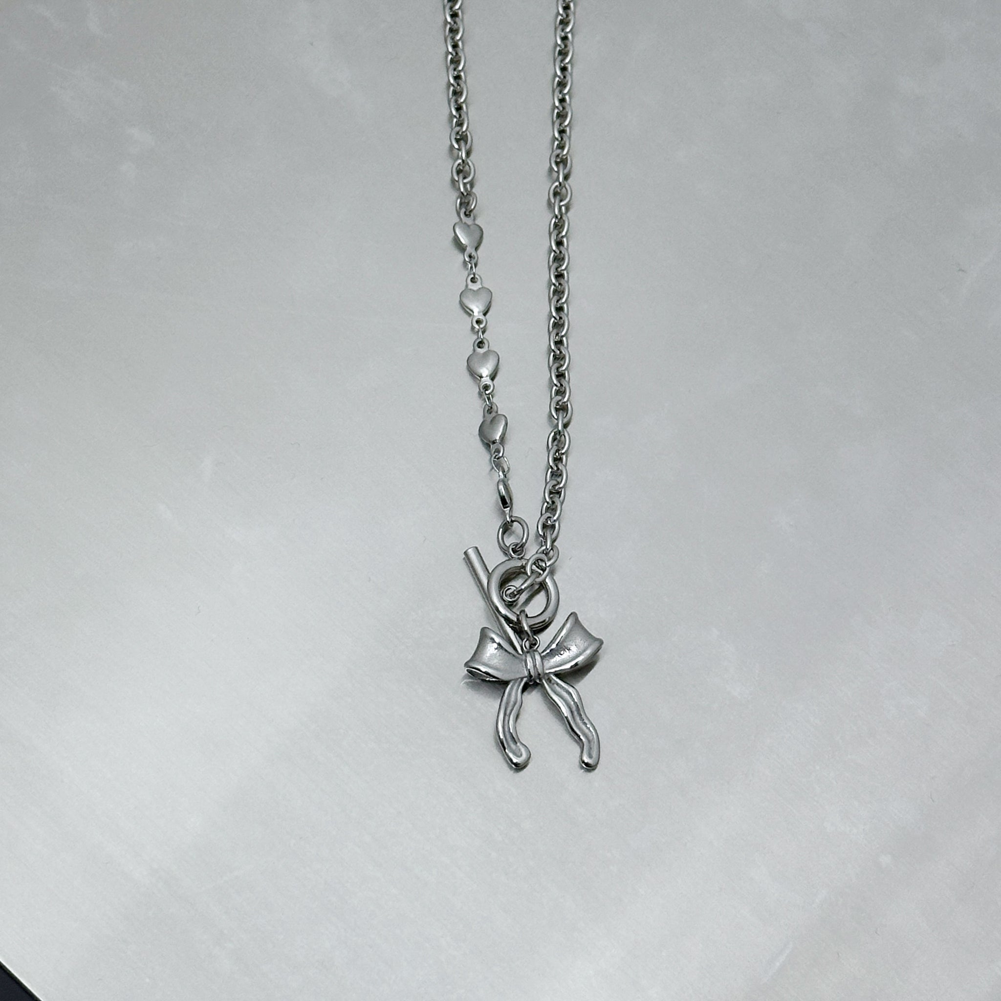 [醫療鋼] 3D RIBBON NECKLACE/ 1色