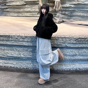 [UNISEX] 3D POCKET SUPER WIDE SWEATPANTS/ 1色