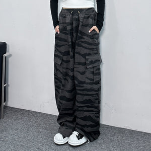 [UNISEX] 極高腰CAMOUFLAGE CARGO BANDING PANTS/ 1色