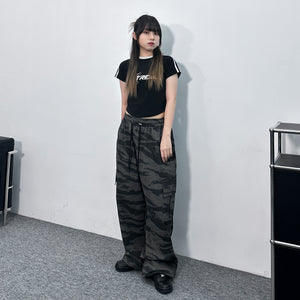 [UNISEX] 極高腰CAMOUFLAGE CARGO BANDING PANTS/ 1色