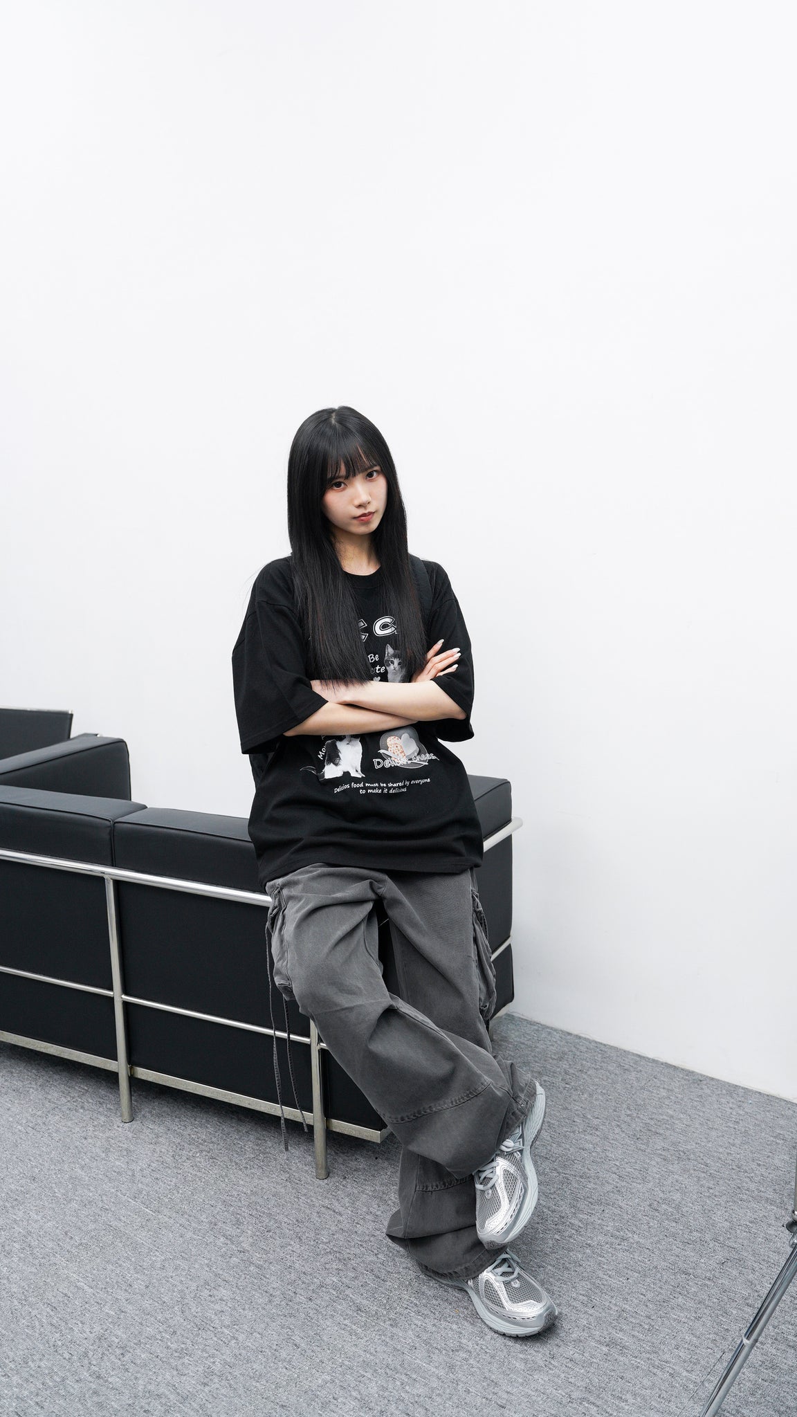 [UNISEX] 極高腰水洗STRING CARGO BANDING PANTS/ 2色