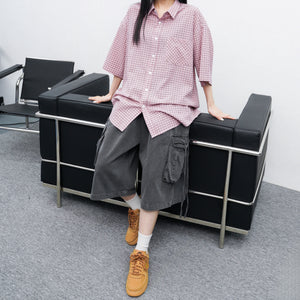 [BEST] SUMMER輕薄型OVERSIZE CHECKERED SHIRT/ 2色