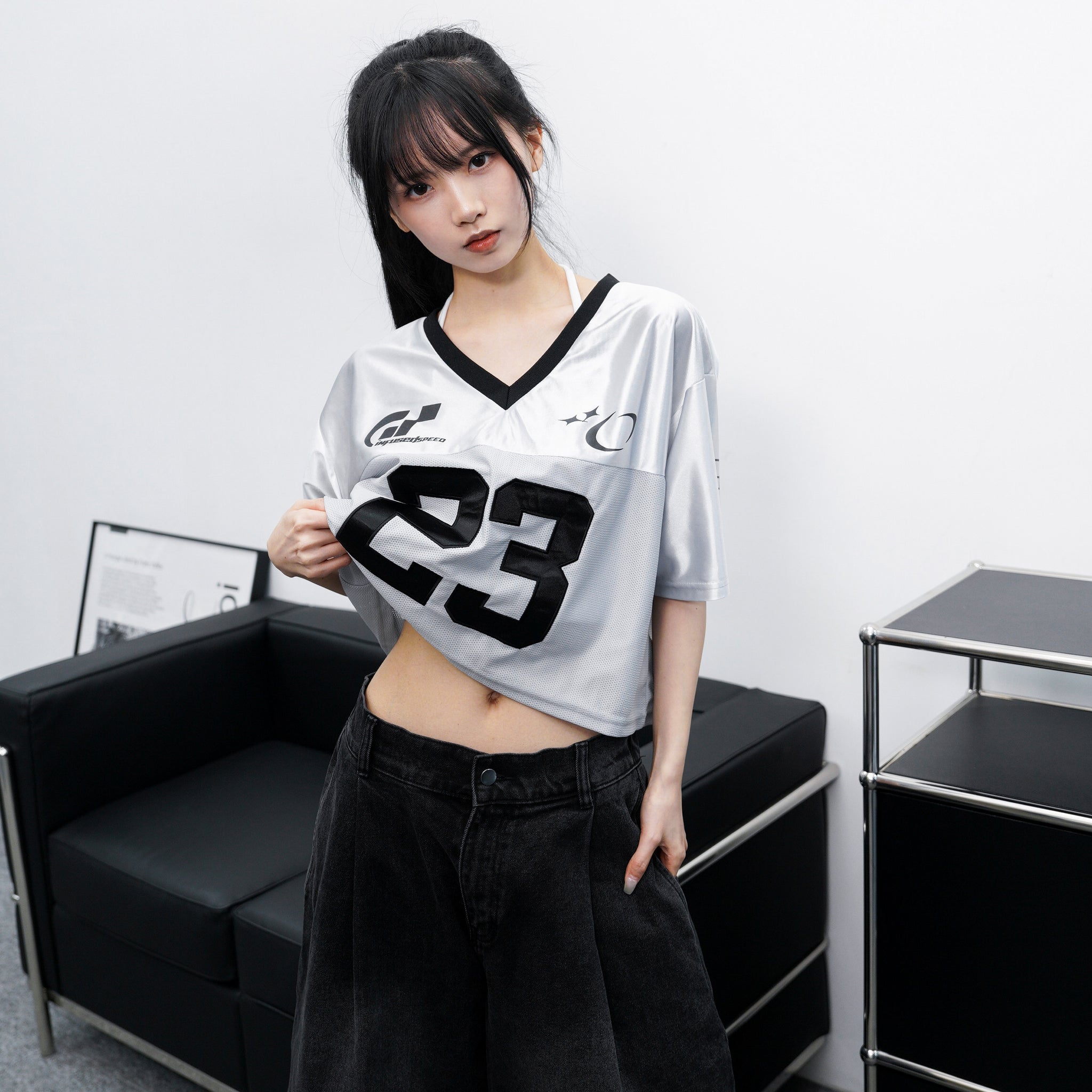 [BEST] NO.23 SEMI-CROP JERSEY TEE/ 2色