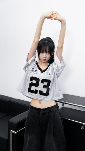 [BEST] NO.23 SEMI-CROP JERSEY TEE/ 2色