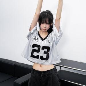 [BEST] NO.23 SEMI-CROP JERSEY TEE/ 2色