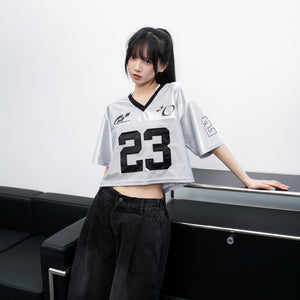 [BEST] NO.23 SEMI-CROP JERSEY TEE/ 2色