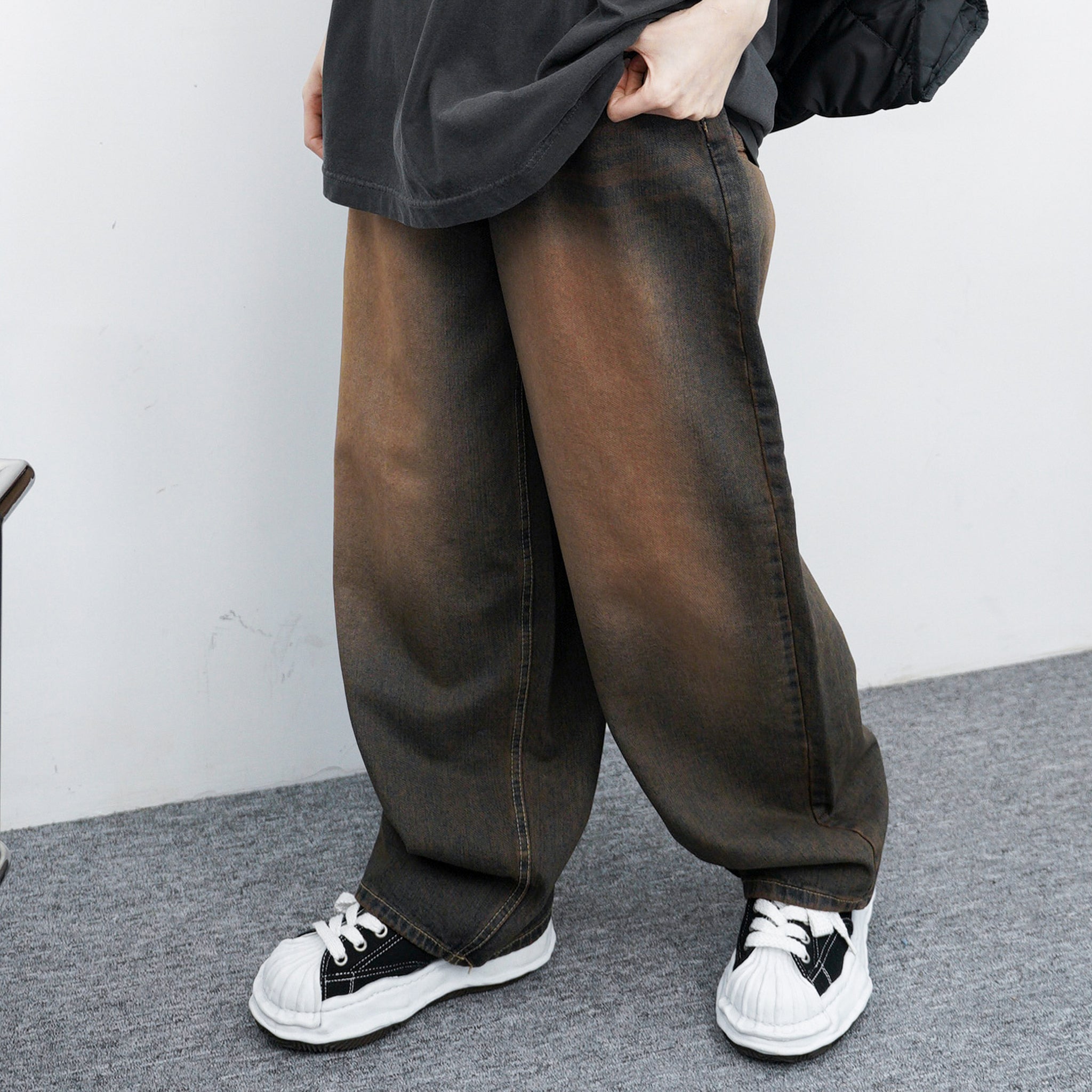 [VINTAGE] DART TEEN DYING WIDE DENIM PANTS/ 1色