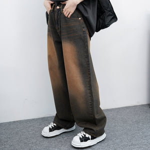 [VINTAGE] DART TEEN DYING WIDE DENIM PANTS/ 1色