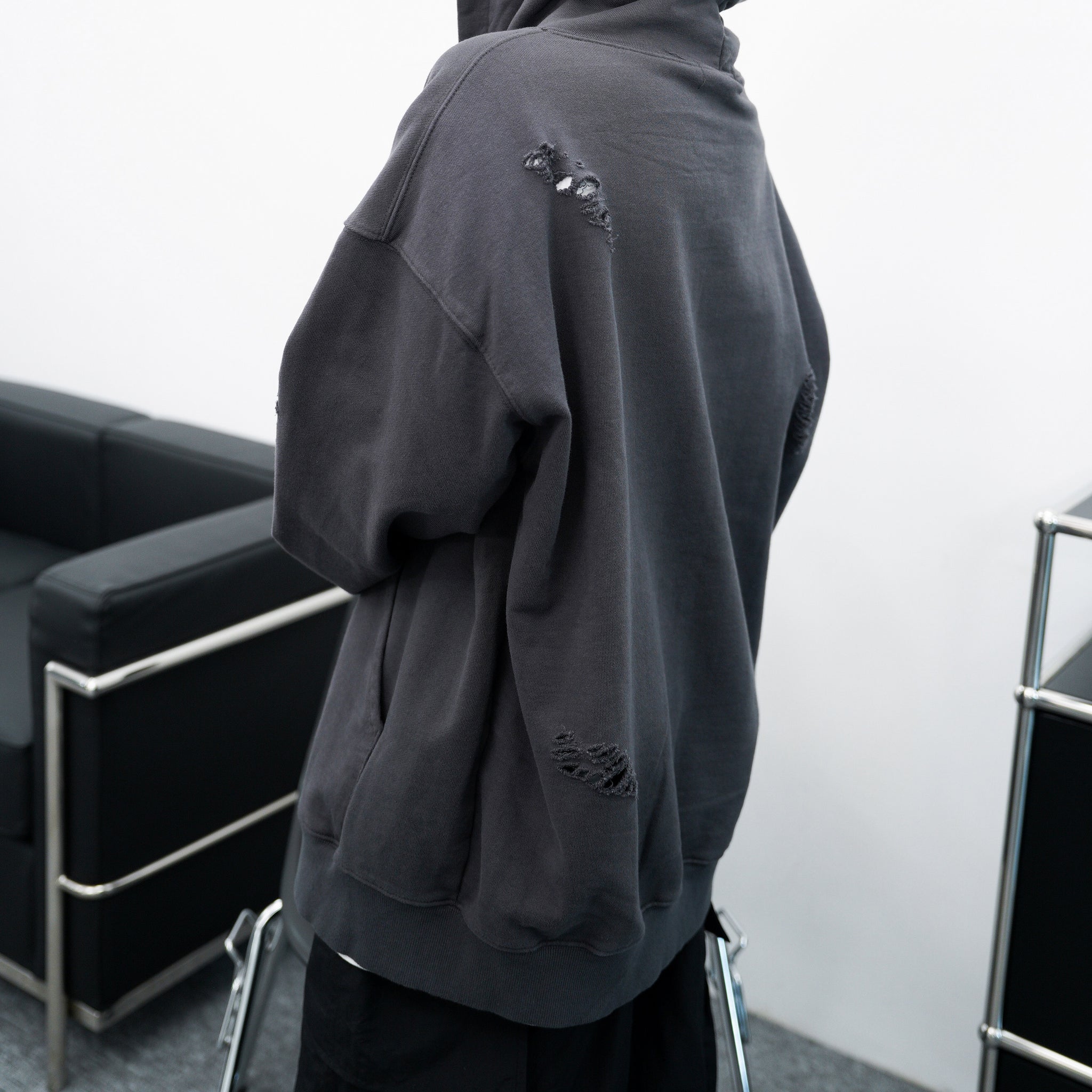 [UNISEX] Damage Oversize Jacket/ 2色