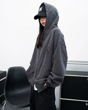 [UNISEX] Damage Oversize Jacket/ 2色