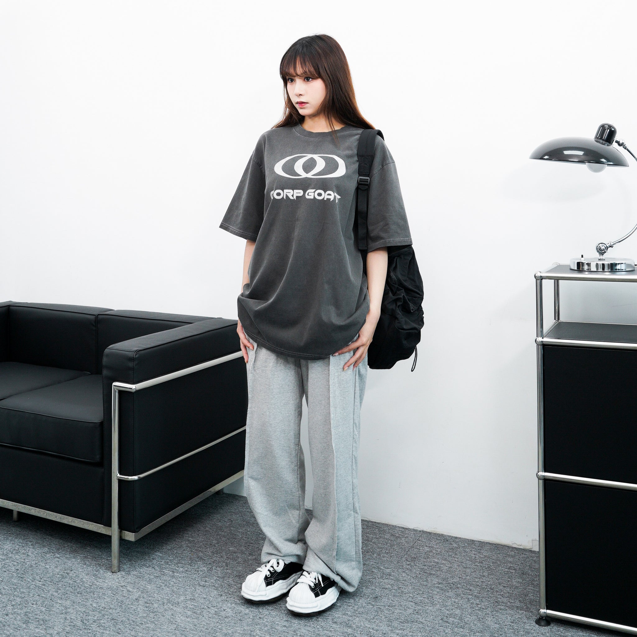 [高個子Sweatpants]Line Cut Detail Sweatpants/ 2色