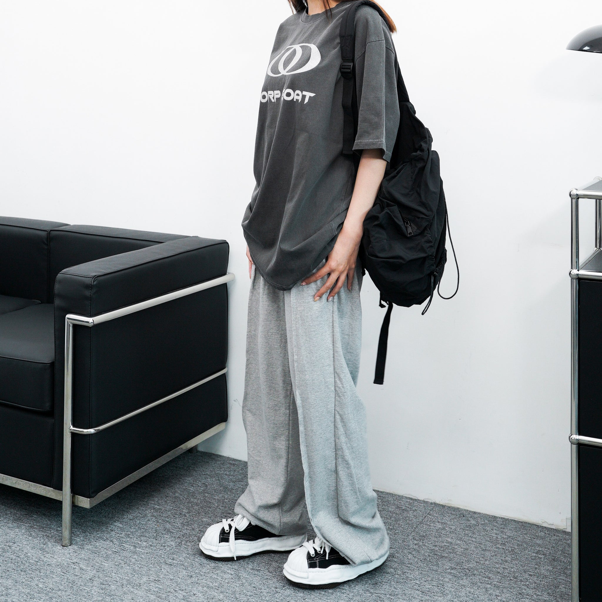 [高個子Sweatpants]Line Cut Detail Sweatpants/ 2色