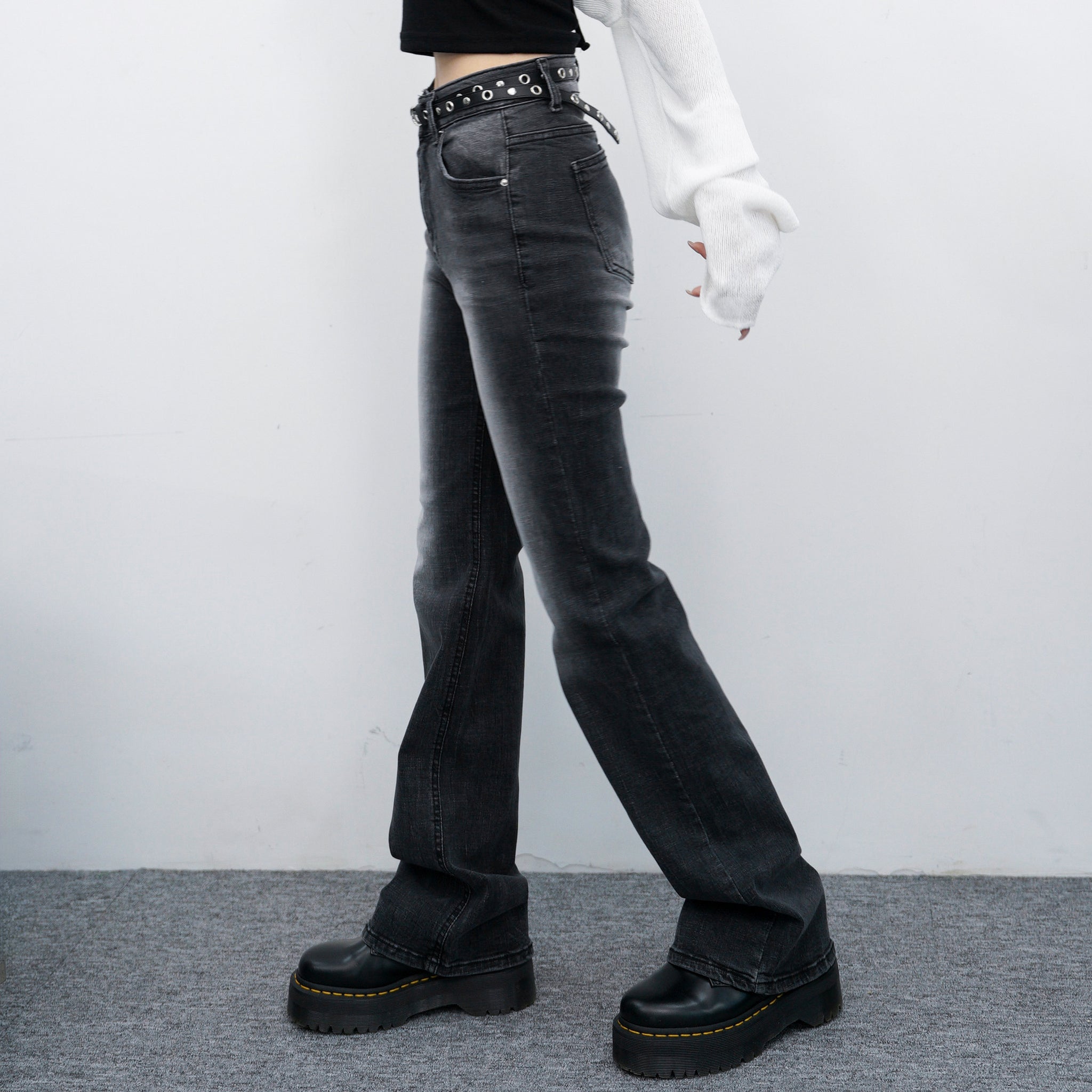 [低調喇叭褲] VINTAGE WASHED SLIM BOOTCUT JEANS/ 1色