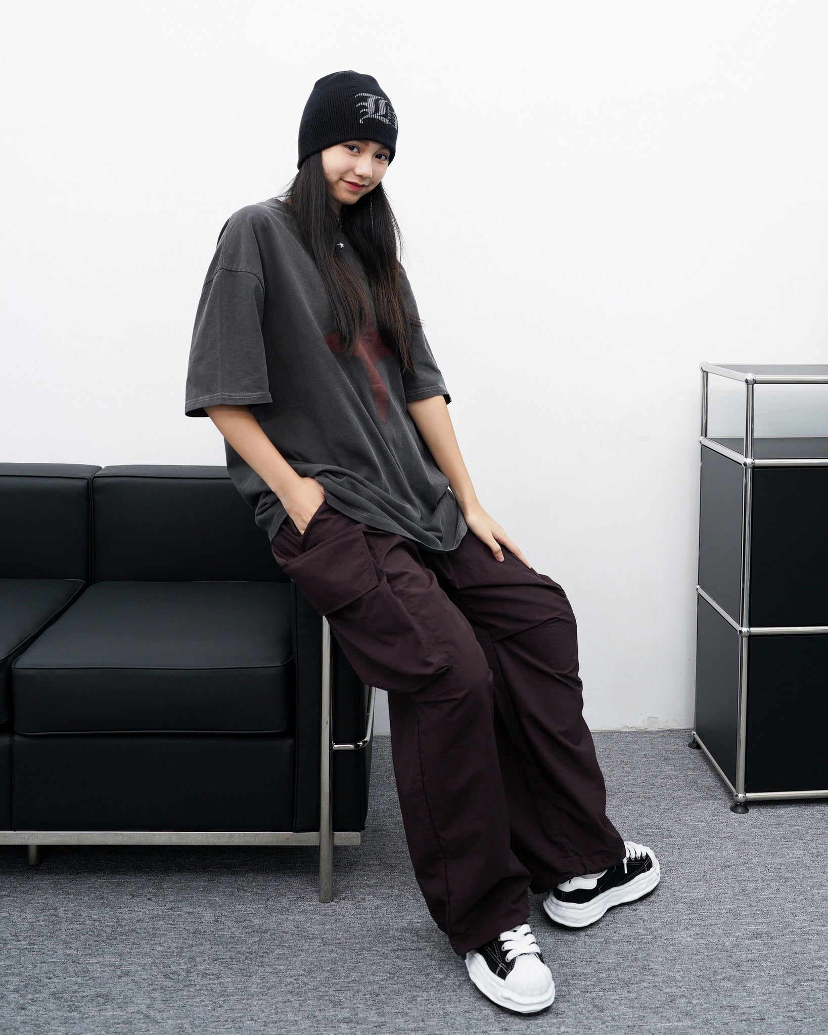 [UNISEX] Big Cargo Wide Nylon Pants/ 4色