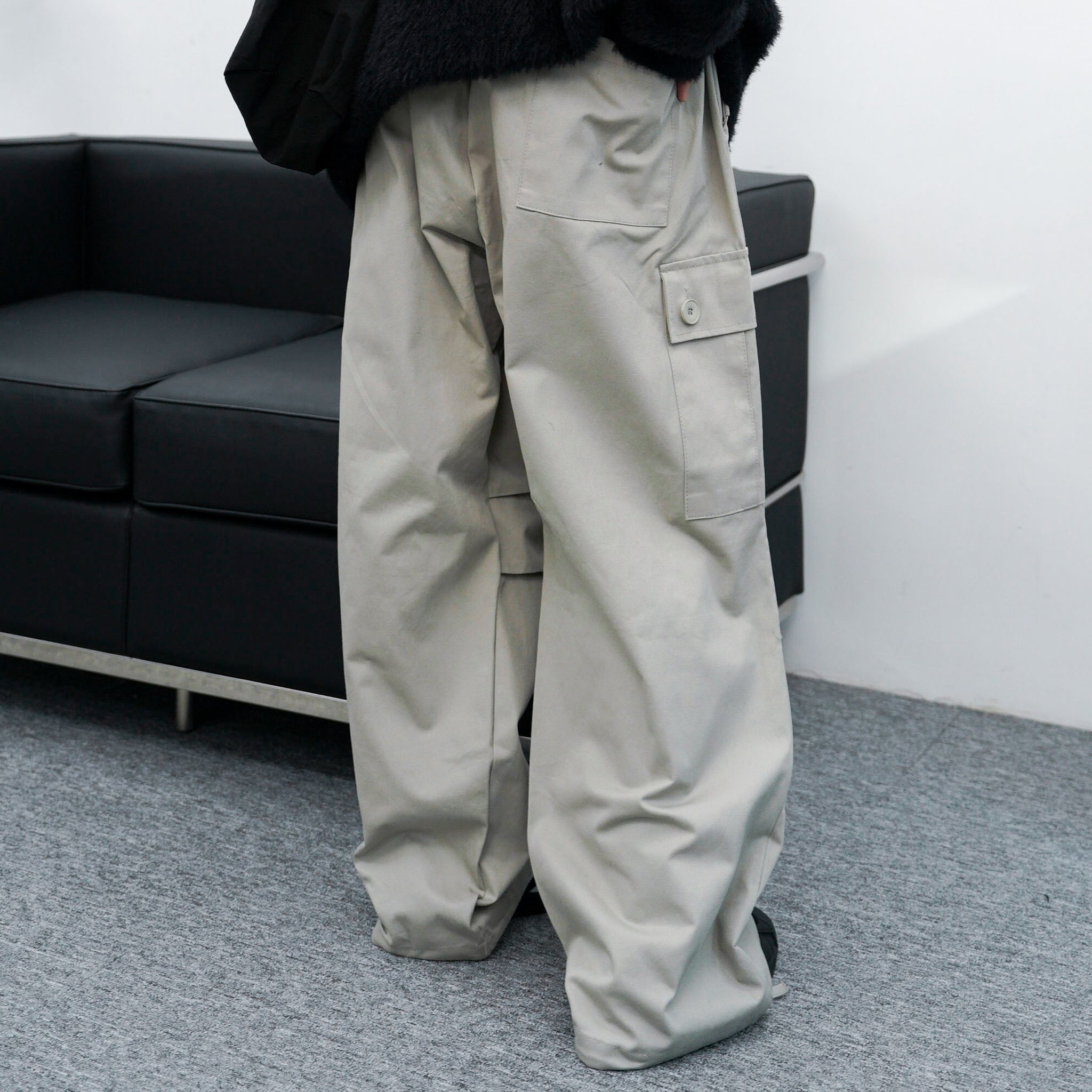 [UNISEX] Cargo Pin-tuck Banding Pants/ 2色