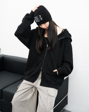 [UNISEX] Damage Oversize Jacket/ 2色