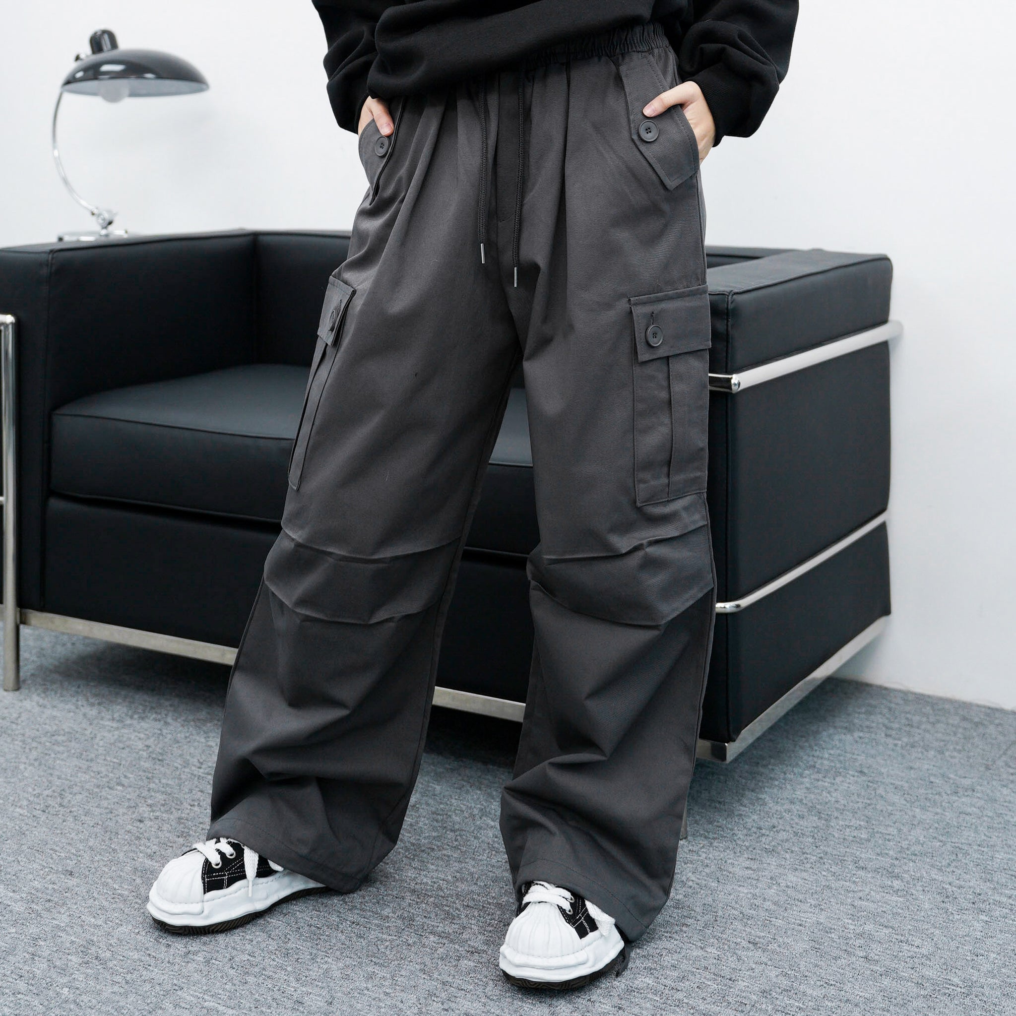 [UNISEX] Cargo Pin-tuck Banding Pants/ 2色