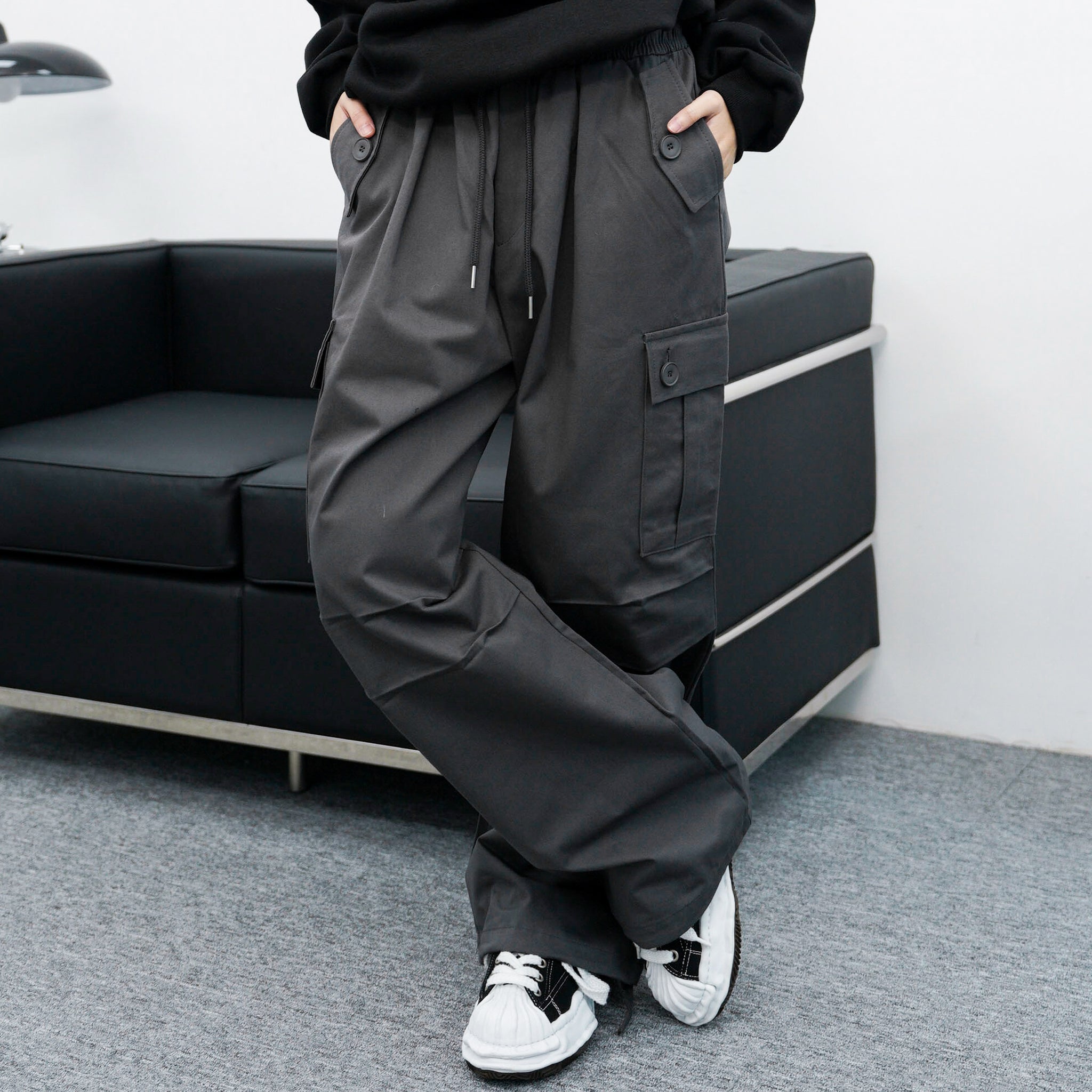 [UNISEX] Cargo Pin-tuck Banding Pants/ 2色