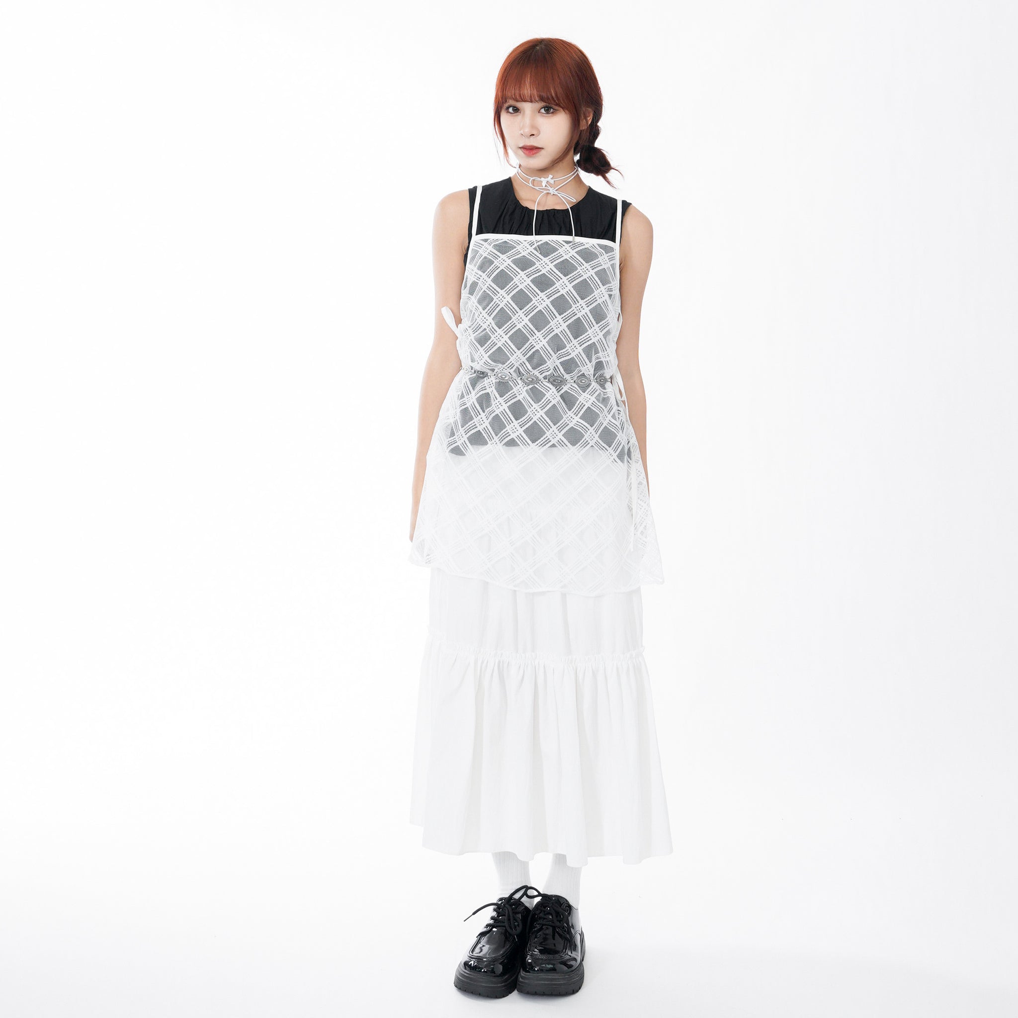 FRILL TRIPLE TIER LONG SKIRT/ 3色