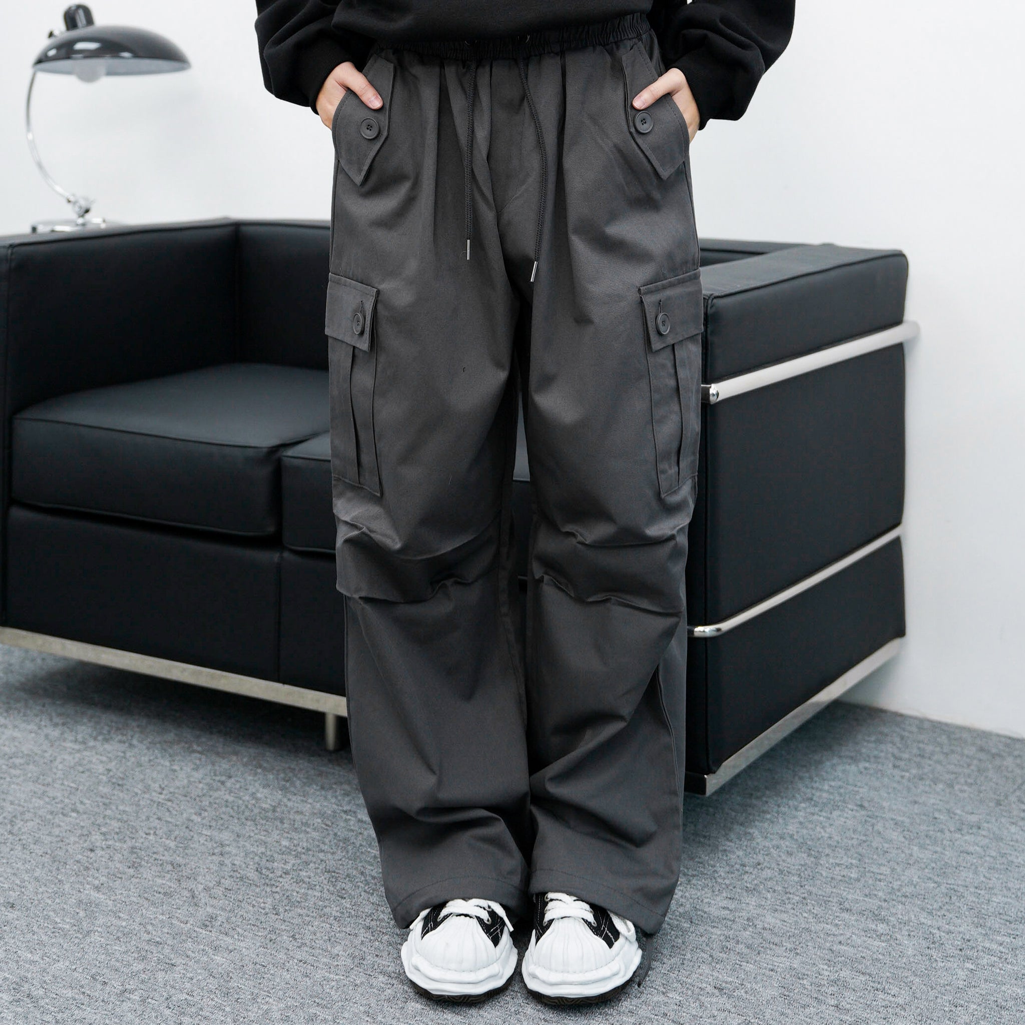 [UNISEX] Cargo Pin-tuck Banding Pants/ 2色