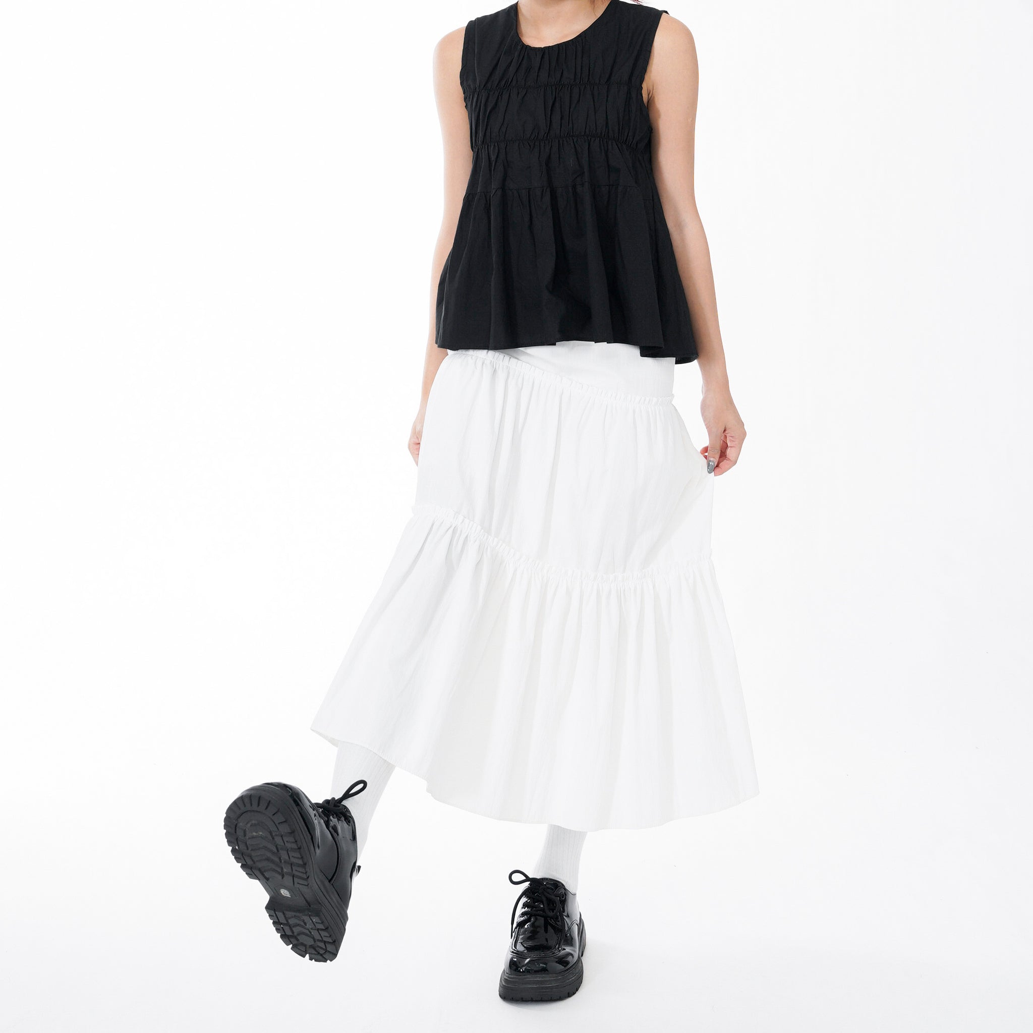 FRILL TRIPLE TIER LONG SKIRT/ 3色