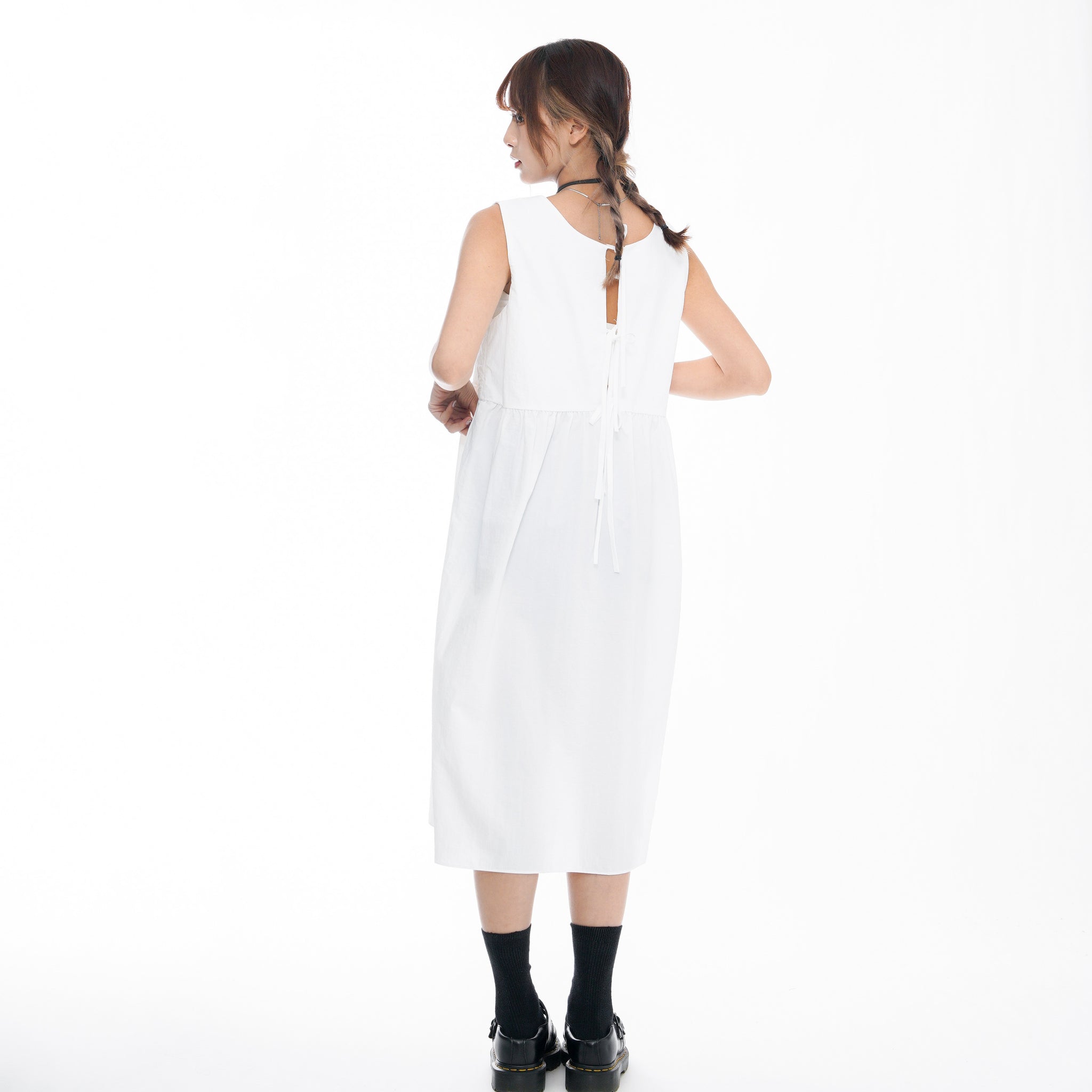 2WAY 3RIBBONS TANK TOP LAYERED DRESS/ 2色