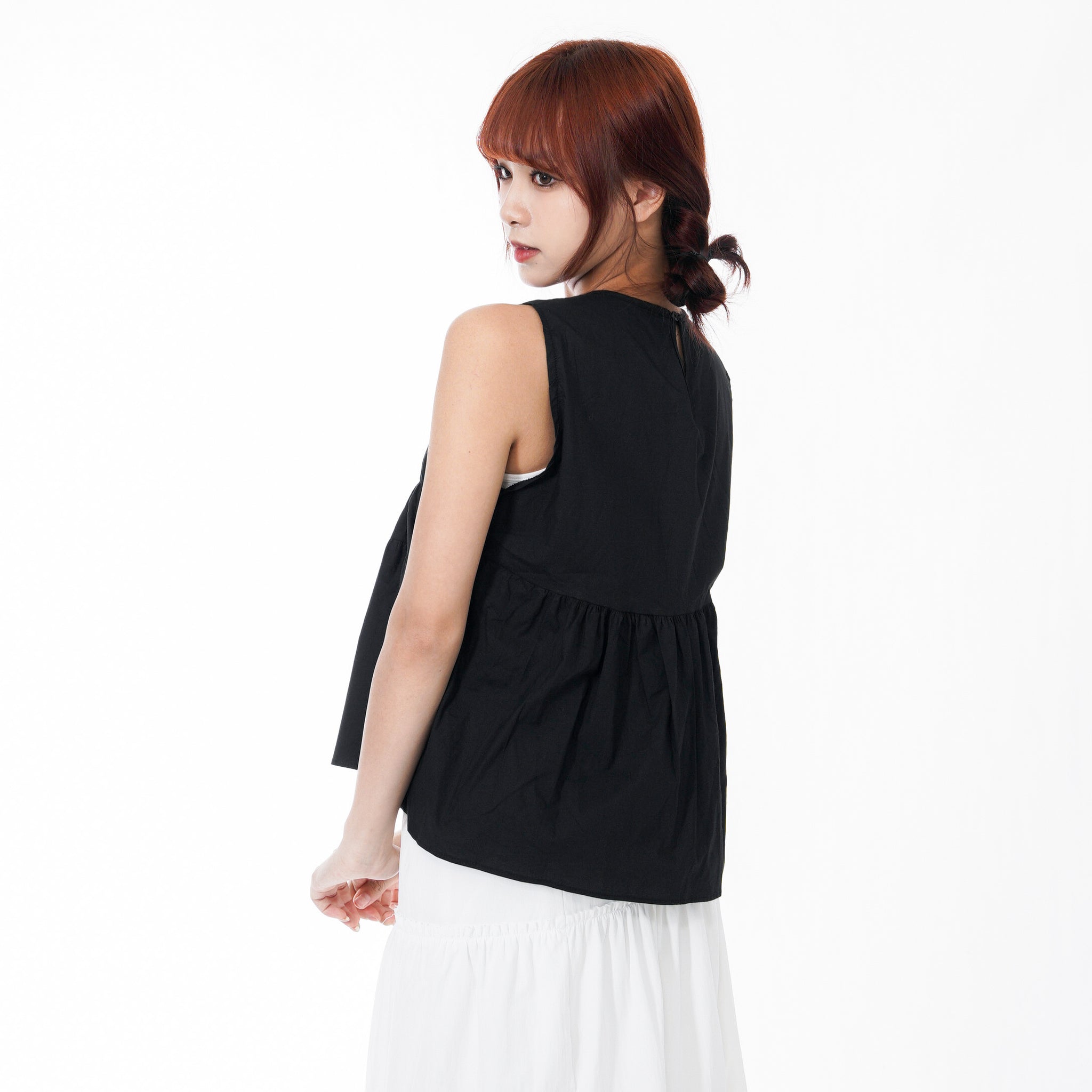 FIELD SHIRRING SLEEVELESS BLOUSE/ 3色