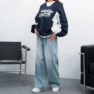 BELTED SOFT PIN-TUCK HIGH WAIST DENIM PANTS/ 2色