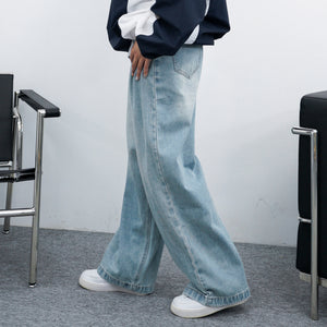 BELTED SOFT PIN-TUCK HIGH WAIST DENIM PANTS/ 2色