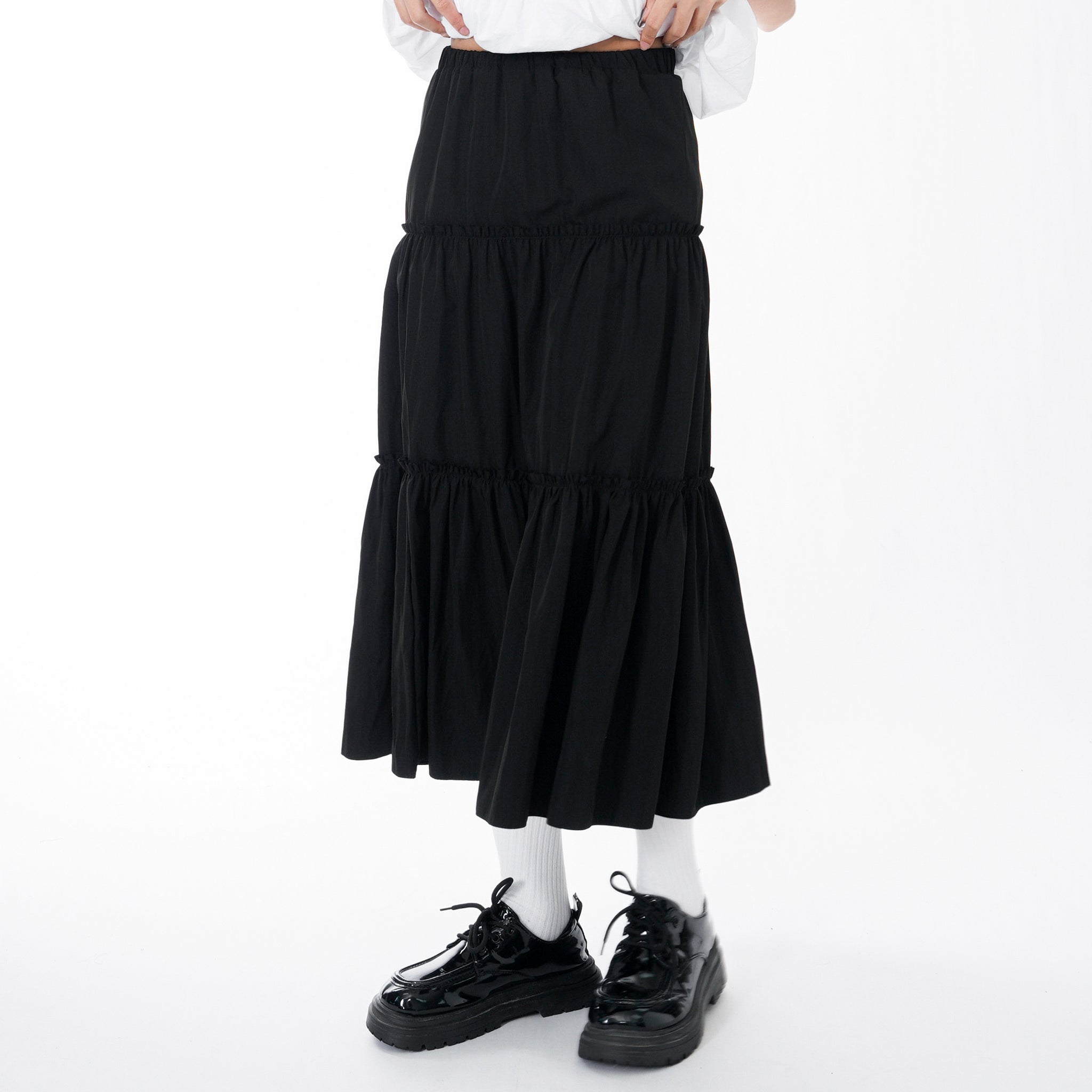 FRILL TRIPLE TIER LONG SKIRT/ 3色