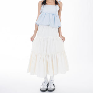 FRILL TRIPLE TIER LONG SKIRT/ 3色